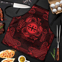 Personalized Flintshire Sir y Fflint Apron Red Four Choughs Celtic-inspired - Wonder Print Shop