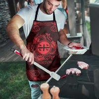 Personalized Flintshire Sir y Fflint Apron Red Four Choughs Celtic-inspired - Wonder Print Shop