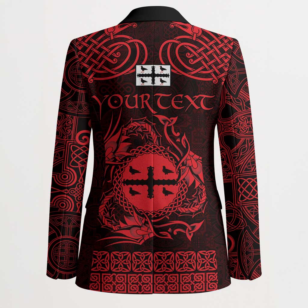 Personalized Flintshire Sir y Fflint Blazer Red Four Choughs Celtic-inspired - Wonder Print Shop