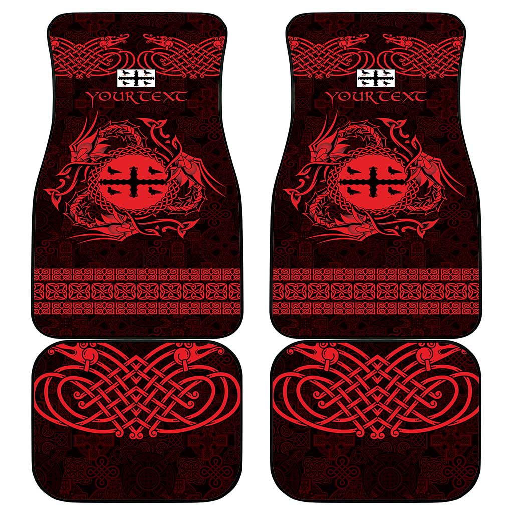 Personalized Flintshire Sir y Fflint Car Mats Red Four Choughs Celtic-inspired - Wonder Print Shop