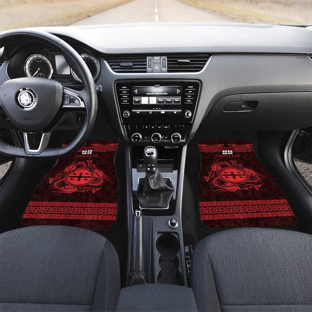 Personalized Flintshire Sir y Fflint Car Mats Red Four Choughs Celtic-inspired - Wonder Print Shop