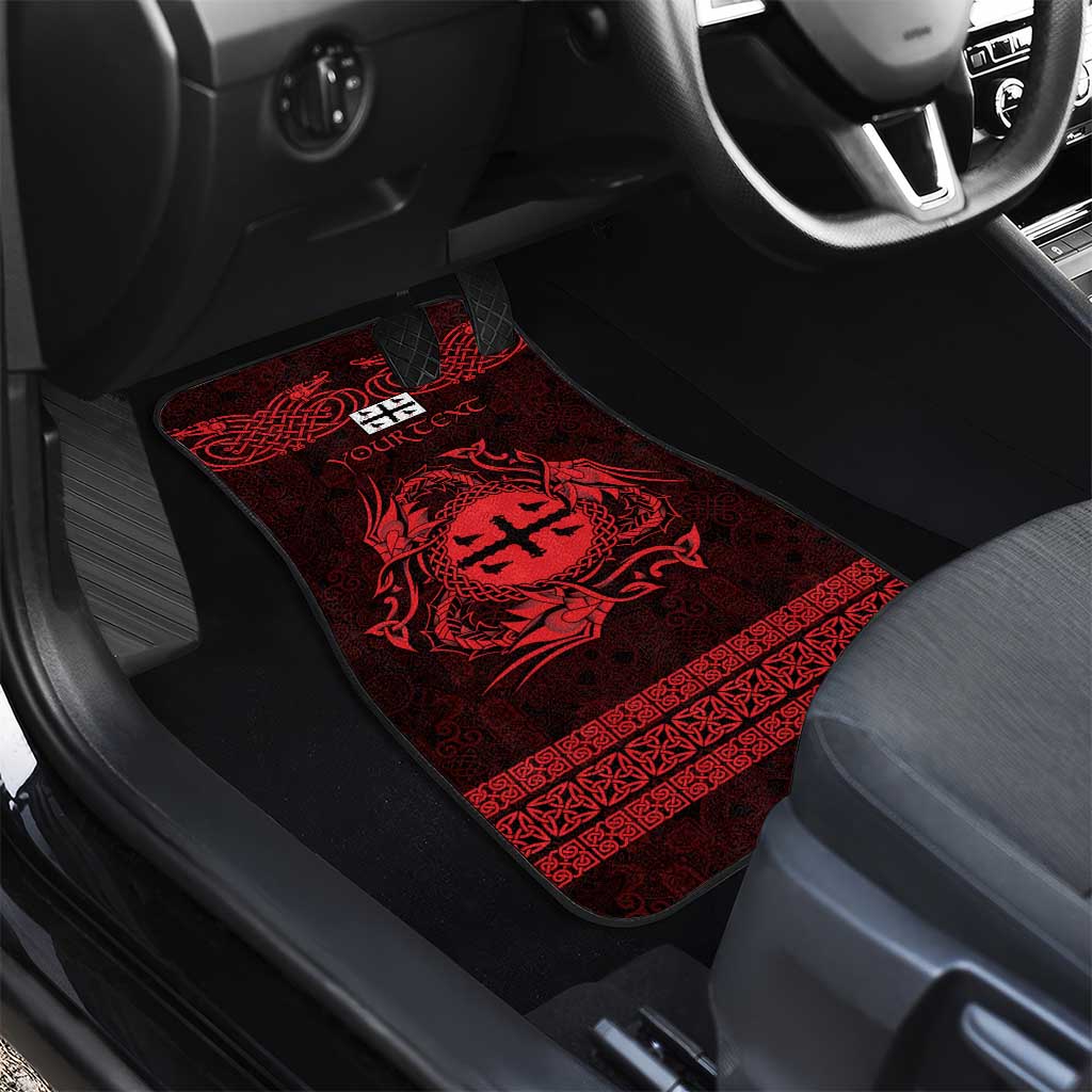 Personalized Flintshire Sir y Fflint Car Mats Red Four Choughs Celtic-inspired - Wonder Print Shop