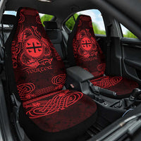 Personalized Flintshire Sir y Fflint Car Seat Cover Red Four Choughs Celtic-inspired - Wonder Print Shop