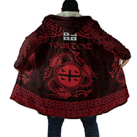 Personalized Flintshire Sir y Fflint Cloak Red Four Choughs Celtic-inspired - Wonder Print Shop