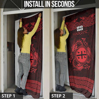 Personalized Flintshire Sir y Fflint Door Cover Red Four Choughs Celtic-inspired - Wonder Print Shop