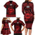 Personalized Flintshire Sir y Fflint Family Matching Long Sleeve Bodycon Dress and Hawaiian Shirt Red Four Choughs Celtic-inspired - Wonder Print Shop