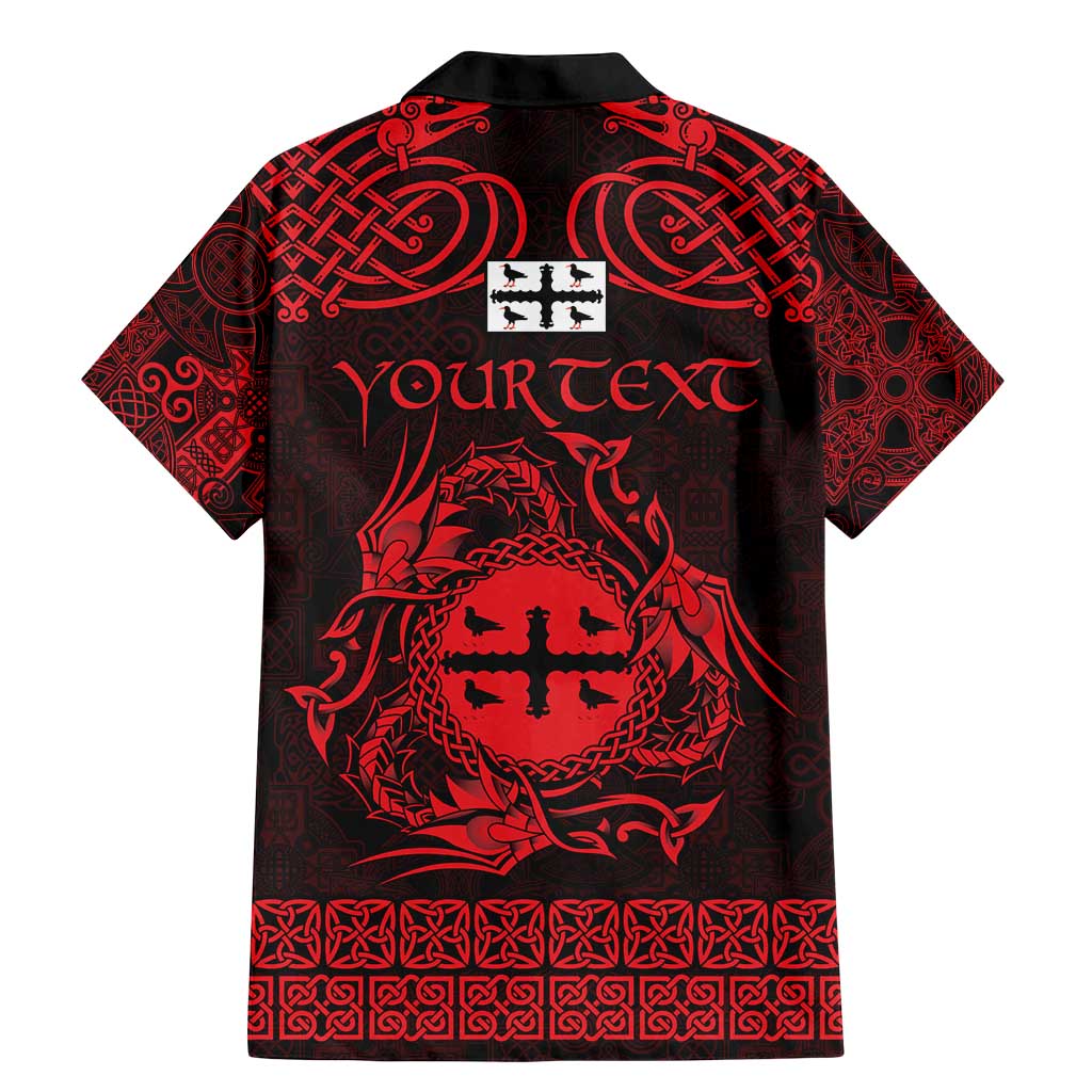 Personalized Flintshire Sir y Fflint Family Matching Mermaid Dress and Hawaiian Shirt Red Four Choughs Celtic-inspired - Wonder Print Shop