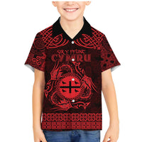 Personalized Flintshire Sir y Fflint Family Matching Mermaid Dress and Hawaiian Shirt Red Four Choughs Celtic-inspired - Wonder Print Shop