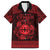 Personalized Flintshire Sir y Fflint Family Matching Off The Shoulder Long Sleeve Dress and Hawaiian Shirt Red Four Choughs Celtic-inspired - Wonder Print Shop