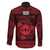 Personalized Flintshire Sir y Fflint Family Matching Off The Shoulder Long Sleeve Dress and Hawaiian Shirt Red Four Choughs Celtic-inspired - Wonder Print Shop