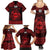 Personalized Flintshire Sir y Fflint Family Matching Summer Maxi Dress and Hawaiian Shirt Red Four Choughs Celtic-inspired - Wonder Print Shop