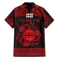 Personalized Flintshire Sir y Fflint Family Matching Summer Maxi Dress and Hawaiian Shirt Red Four Choughs Celtic-inspired - Wonder Print Shop