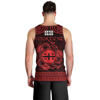 Personalized Flintshire Sir y Fflint Men Tank Top Red Four Choughs Celtic-inspired - Wonder Print Shop
