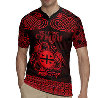 Personalized Flintshire Sir y Fflint Rugby Jersey Red Four Choughs Celtic-inspired - Wonder Print Shop