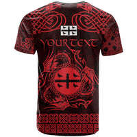 Personalized Flintshire Sir y Fflint T Shirt Red Four Choughs Celtic-inspired - Wonder Print Shop