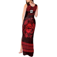 Personalized Flintshire Sir y Fflint Tank Maxi Dress Red Four Choughs Celtic-inspired - Wonder Print Shop