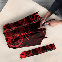 Personalized Flintshire Sir y Fflint Umbrella Red Four Choughs Celtic-inspired - Wonder Print Shop