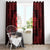 Personalized Flintshire Sir y Fflint Window Curtain Red Four Choughs Celtic-inspired - Wonder Print Shop