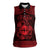 Personalized Flintshire Sir y Fflint Women Sleeveless Polo Shirt Red Four Choughs Celtic-inspired - Wonder Print Shop