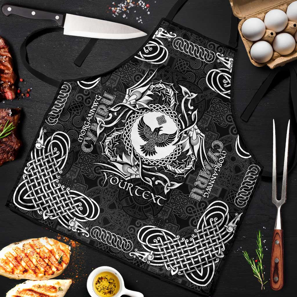Personalized Glamorgan Morgannwg Apron Black Raven Celtic-inspired - Wonder Print Shop