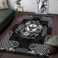 Personalized Glamorgan Morgannwg Area Rug Black Raven Celtic-inspired - Wonder Print Shop