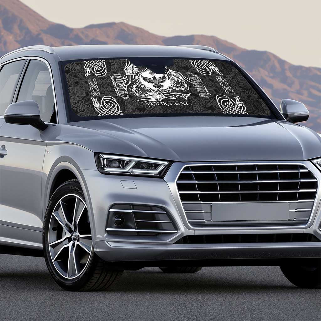 Personalized Glamorgan Morgannwg Auto Sun Shade Black Raven Celtic-inspired - Wonder Print Shop