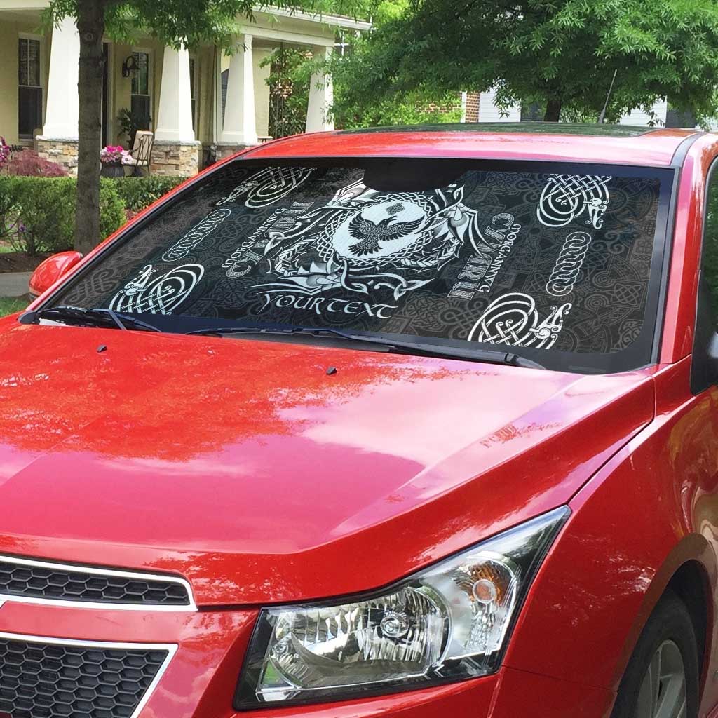Personalized Glamorgan Morgannwg Auto Sun Shade Black Raven Celtic-inspired - Wonder Print Shop