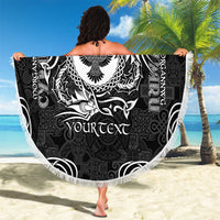 Personalized Glamorgan Morgannwg Beach Blanket Black Raven Celtic-inspired - Wonder Print Shop