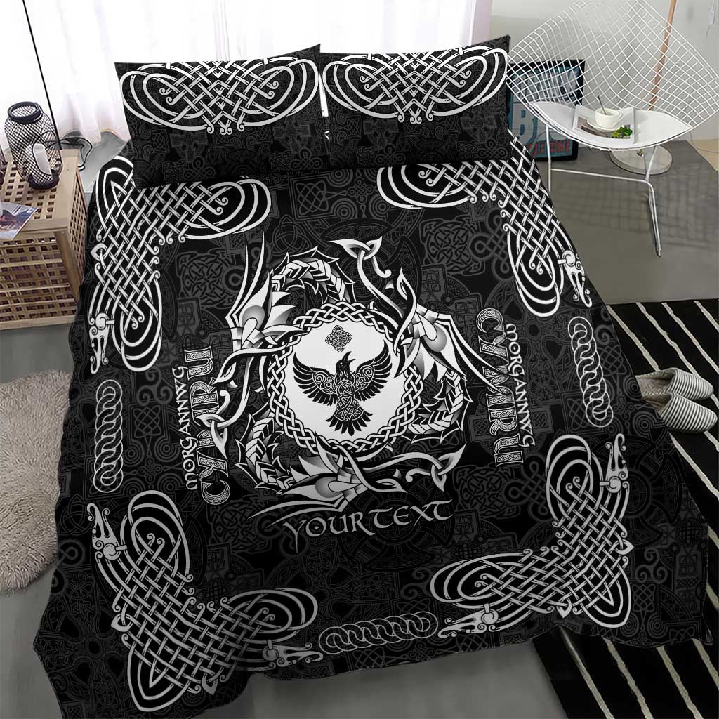 Personalized Glamorgan Morgannwg Bedding Set Black Raven Celtic-inspired - Wonder Print Shop