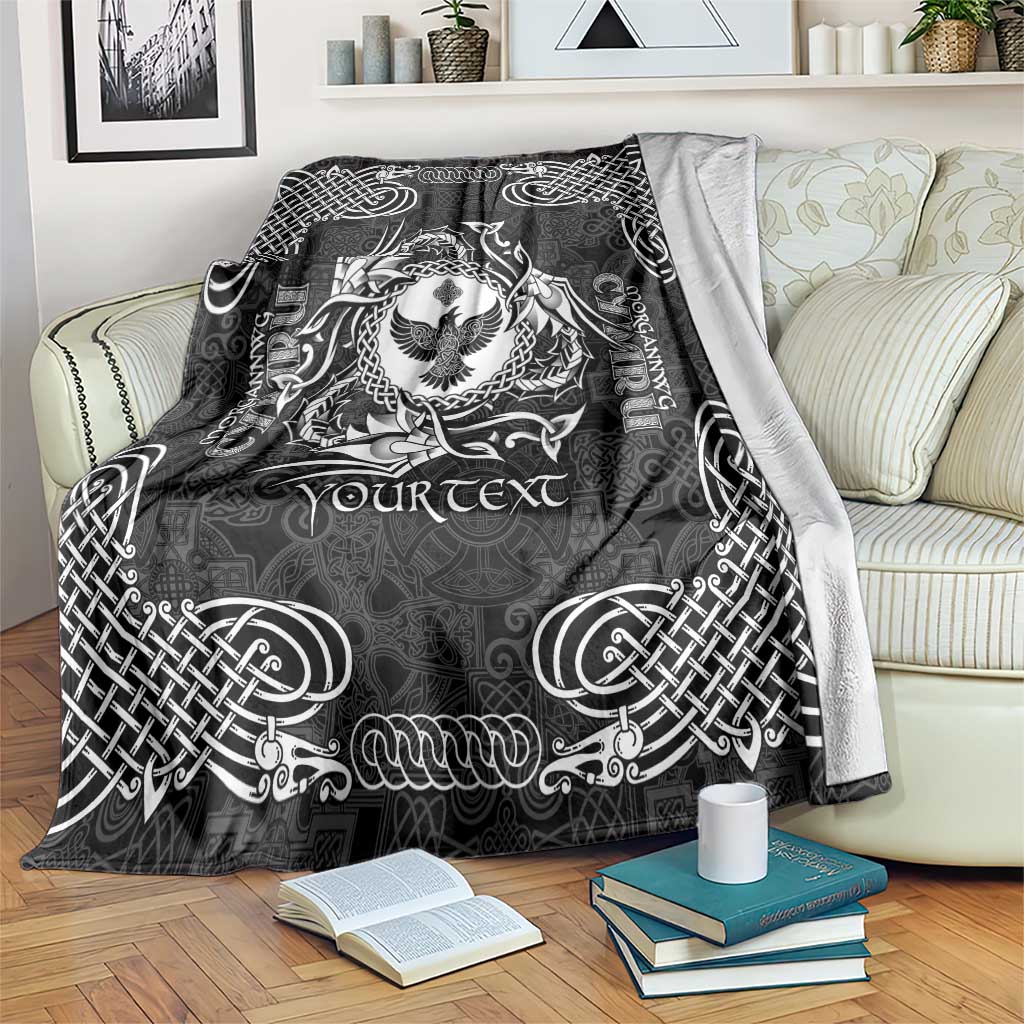 Personalized Glamorgan Morgannwg Blanket Black Raven Celtic-inspired - Wonder Print Shop