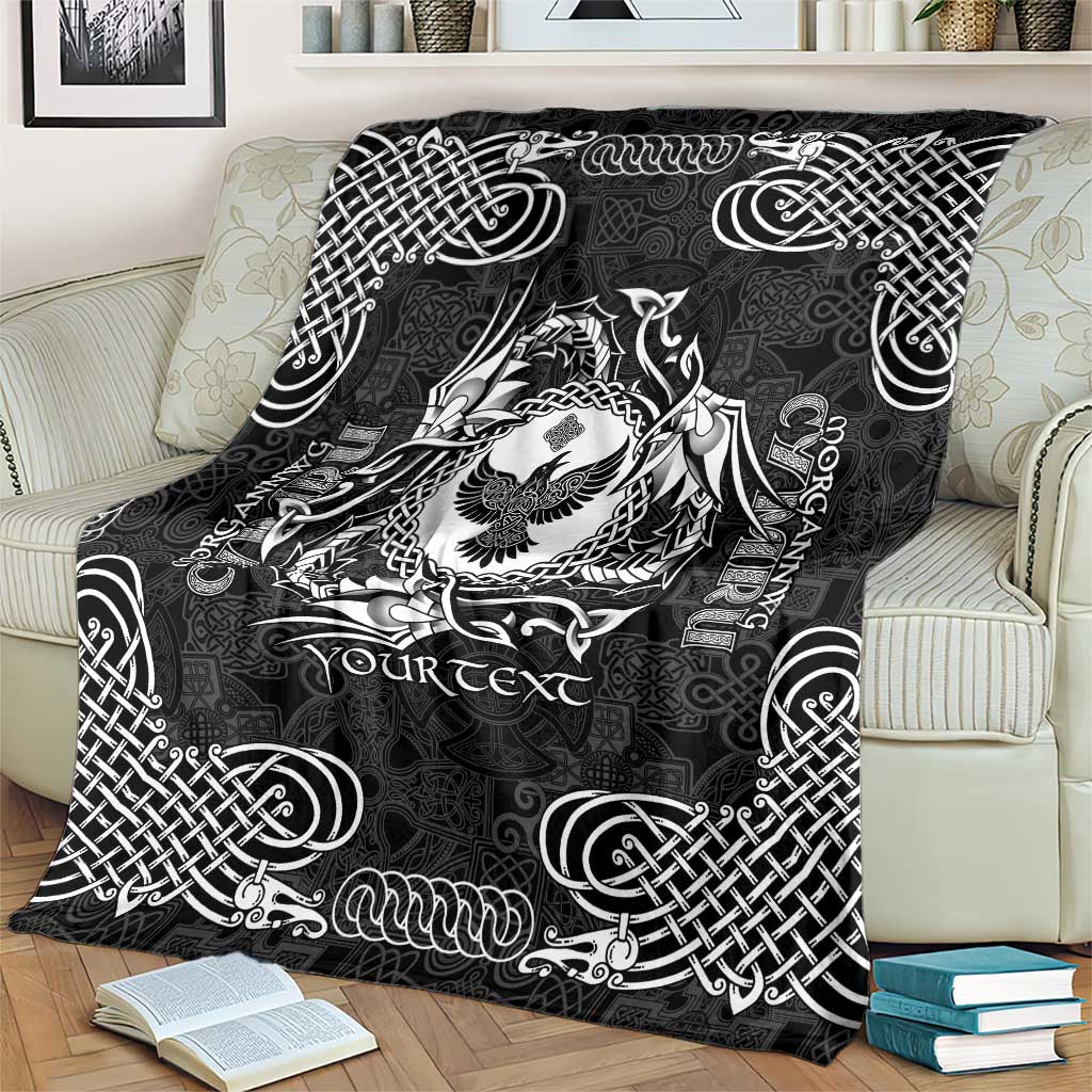 Personalized Glamorgan Morgannwg Blanket Black Raven Celtic-inspired - Wonder Print Shop
