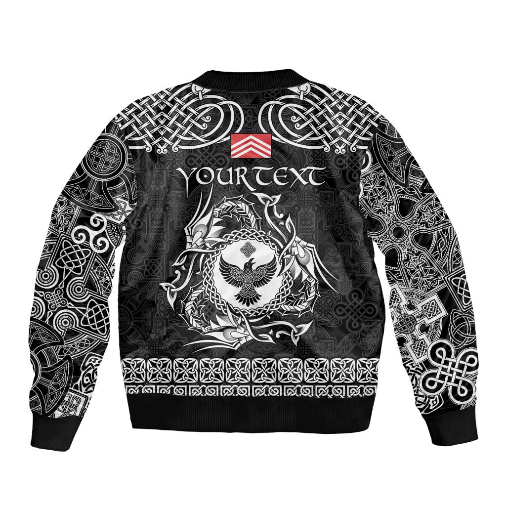 Personalized Glamorgan Morgannwg Bomber Jacket Black Raven Celtic-inspired - Wonder Print Shop