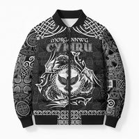 Personalized Glamorgan Morgannwg Bomber Puffer Jacket Black Raven Celtic-inspired - Wonder Print Shop