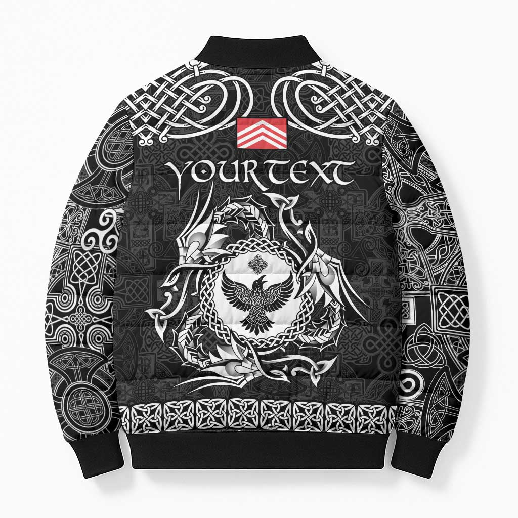 Personalized Glamorgan Morgannwg Bomber Puffer Jacket Black Raven Celtic-inspired - Wonder Print Shop