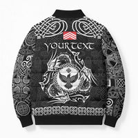 Personalized Glamorgan Morgannwg Bomber Puffer Jacket Black Raven Celtic-inspired - Wonder Print Shop