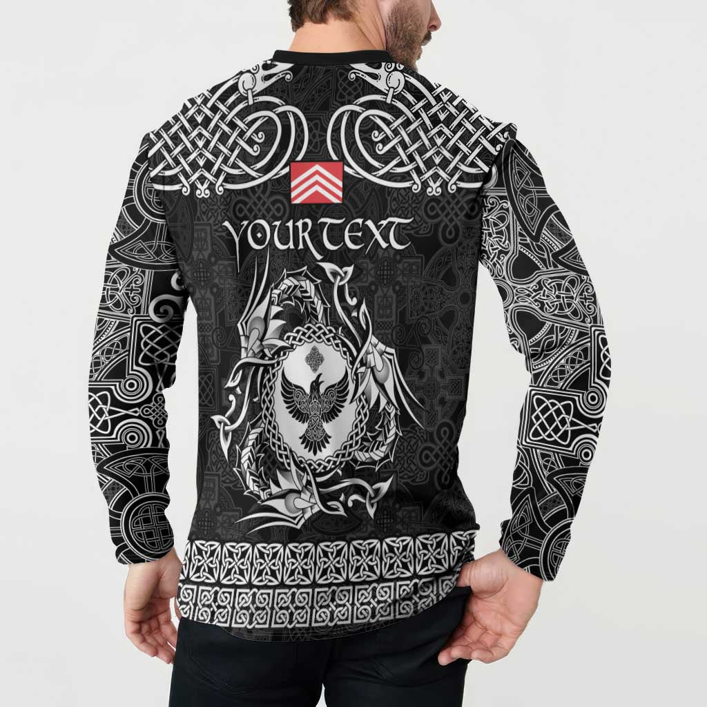 Personalized Glamorgan Morgannwg Button Sweatshirt Black Raven Celtic-inspired - Wonder Print Shop