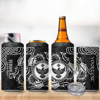 Personalized Glamorgan Morgannwg 4 in 1 Can Cooler Tumbler Black Raven Celtic-inspired - Wonder Print Shop