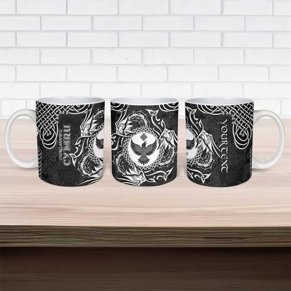 Personalized Glamorgan Morgannwg Ceramic Mug Black Raven Celtic-inspired - Wonder Print Shop