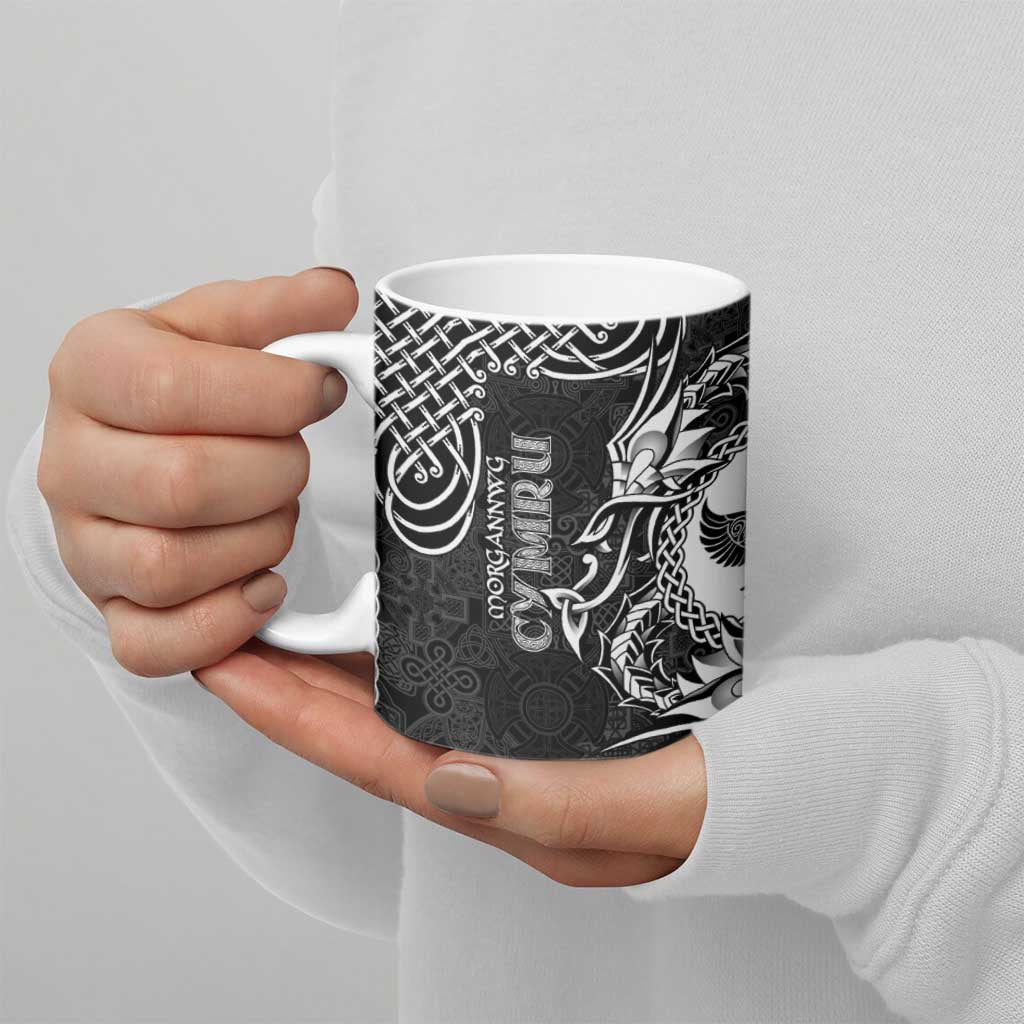 Personalized Glamorgan Morgannwg Ceramic Mug Black Raven Celtic-inspired - Wonder Print Shop