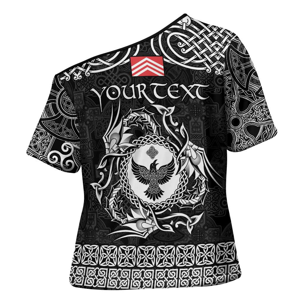 Personalized Glamorgan Morgannwg Cross Shoulder Shirt Black Raven Celtic-inspired - Wonder Print Shop