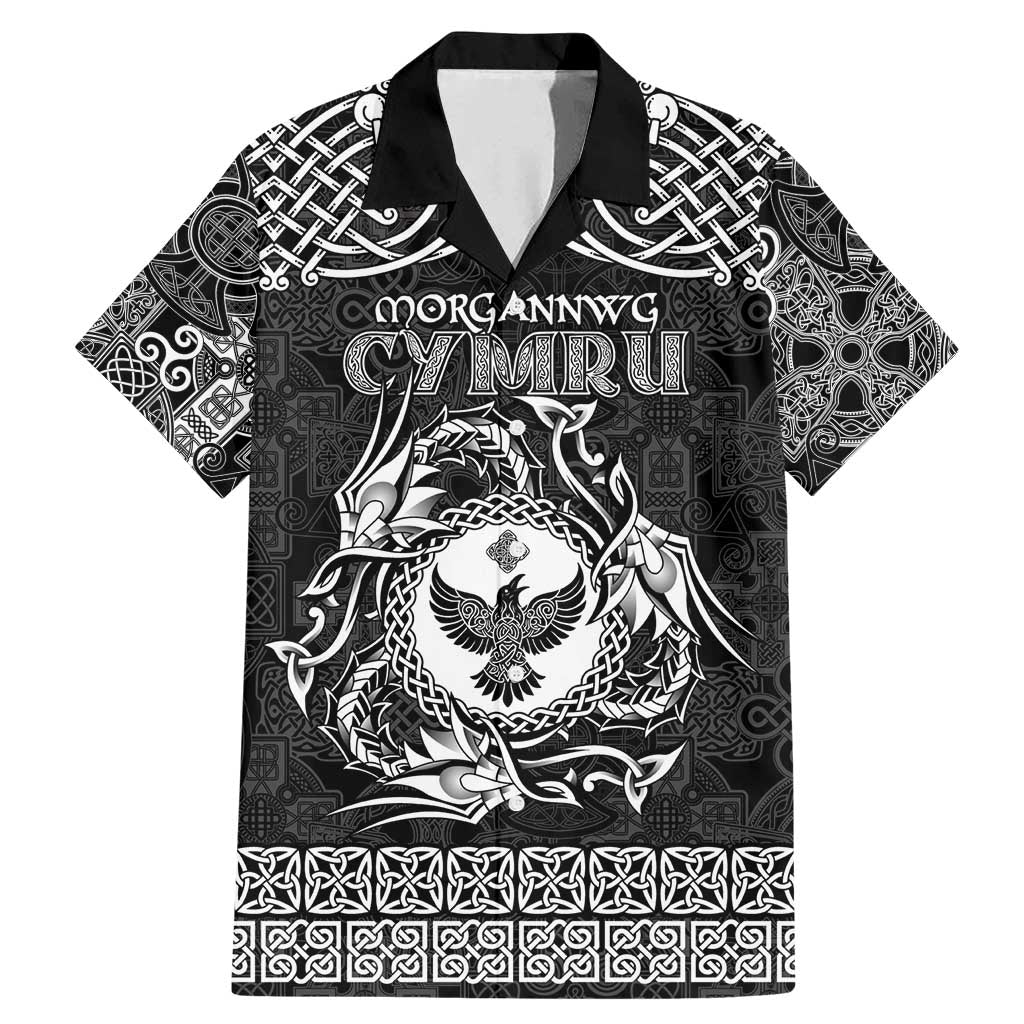 Personalized Glamorgan Morgannwg Family Matching Mermaid Dress and Hawaiian Shirt Black Raven Celtic-inspired - Wonder Print Shop
