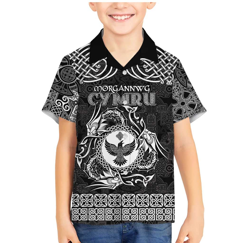 Personalized Glamorgan Morgannwg Family Matching Mermaid Dress and Hawaiian Shirt Black Raven Celtic-inspired - Wonder Print Shop