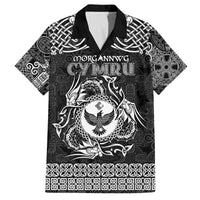 Personalized Glamorgan Morgannwg Family Matching Off The Shoulder Long Sleeve Dress and Hawaiian Shirt Black Raven Celtic-inspired - Wonder Print Shop