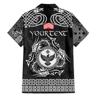 Personalized Glamorgan Morgannwg Family Matching Off The Shoulder Long Sleeve Dress and Hawaiian Shirt Black Raven Celtic-inspired - Wonder Print Shop