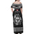 Personalized Glamorgan Morgannwg Family Matching Off Shoulder Maxi Dress and Hawaiian Shirt Black Raven Celtic-inspired - Wonder Print Shop
