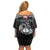 Personalized Glamorgan Morgannwg Family Matching Off Shoulder Short Dress and Hawaiian Shirt Black Raven Celtic-inspired - Wonder Print Shop