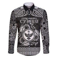Personalized Glamorgan Morgannwg Family Matching Short Sleeve Bodycon Dress and Hawaiian Shirt Black Raven Celtic-inspired - Wonder Print Shop