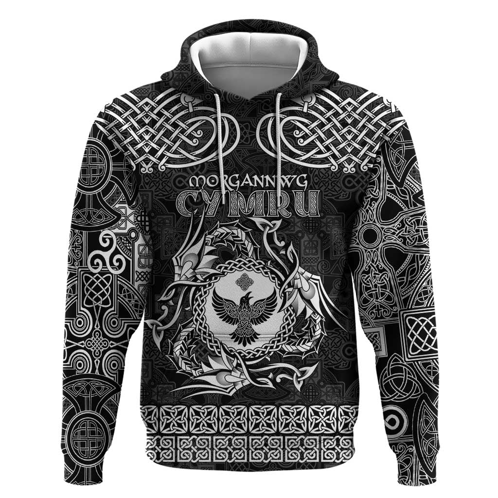 Personalized Glamorgan Morgannwg Hoodie Black Raven Celtic-inspired - Wonder Print Shop