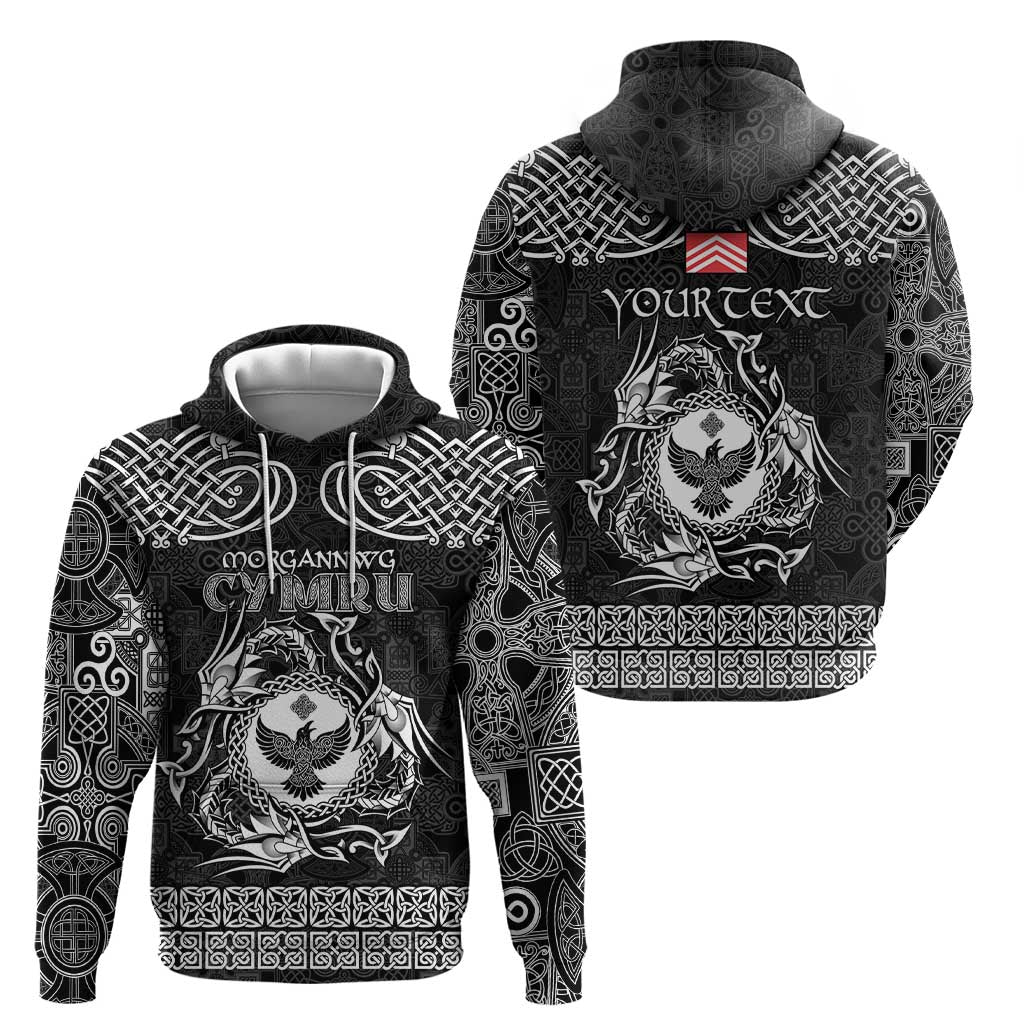 Personalized Glamorgan Morgannwg Hoodie Black Raven Celtic-inspired - Wonder Print Shop
