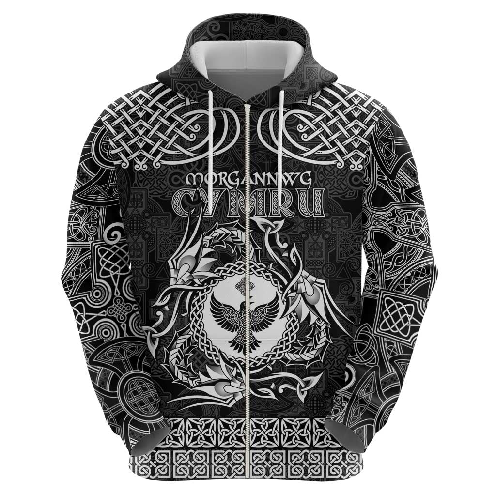 Personalized Glamorgan Morgannwg Hoodie Black Raven Celtic-inspired - Wonder Print Shop